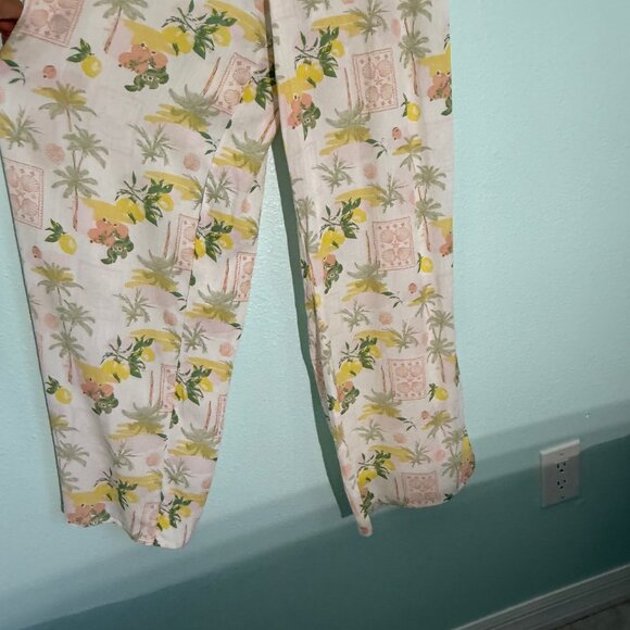 Arden B. Tropical Print Lightweight Wide Leg Jumpsuit Size S - Picture 6 of 11